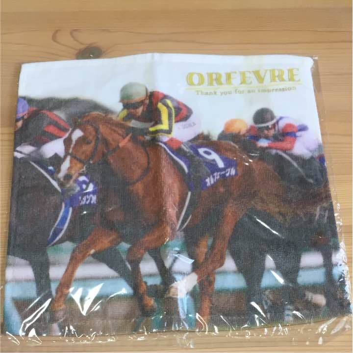 競馬 オルフェーヴル ハンドタオル(新品・未使用) 暴君 オルフェーヴル 全面プリントハンドタオル全面プリントハンカチ