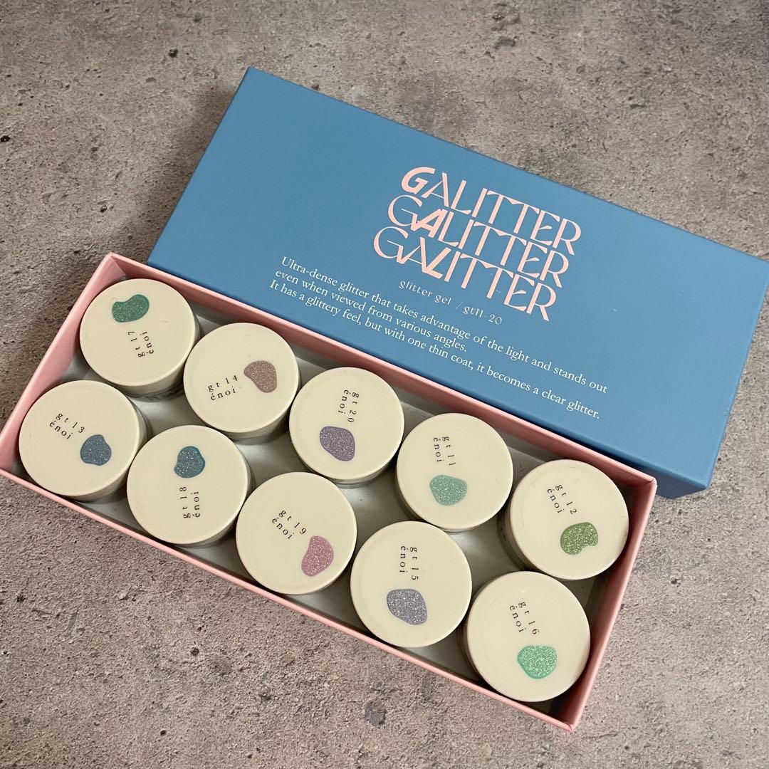 開封品】ギャリッター寒色10色 enoi エノイ,カラーチャート付き