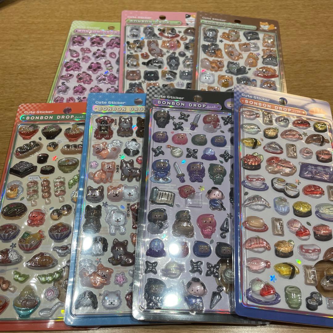 【国内正規品】ボンボンドロップシール　和柄　7枚セット 正規品】ボンボンドロップシール和柄6枚セット(東京観光＋古都めぐり＋