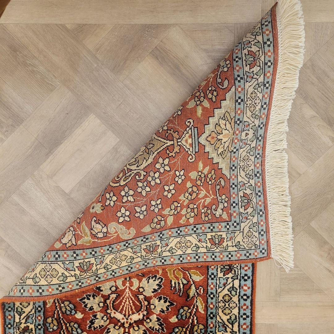 48x120cmカシミール手織りマット(731)インド・パキスタン・ペルシャ