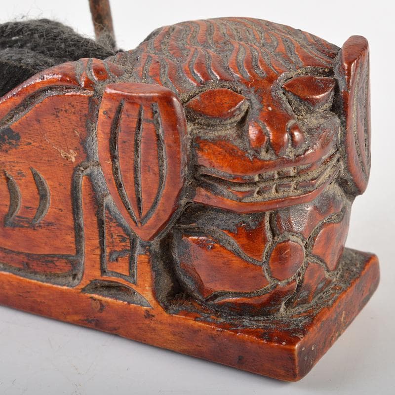 朝鮮美術 李朝 木彫 神獣刻 墨壷 V R7245 - メルカリ