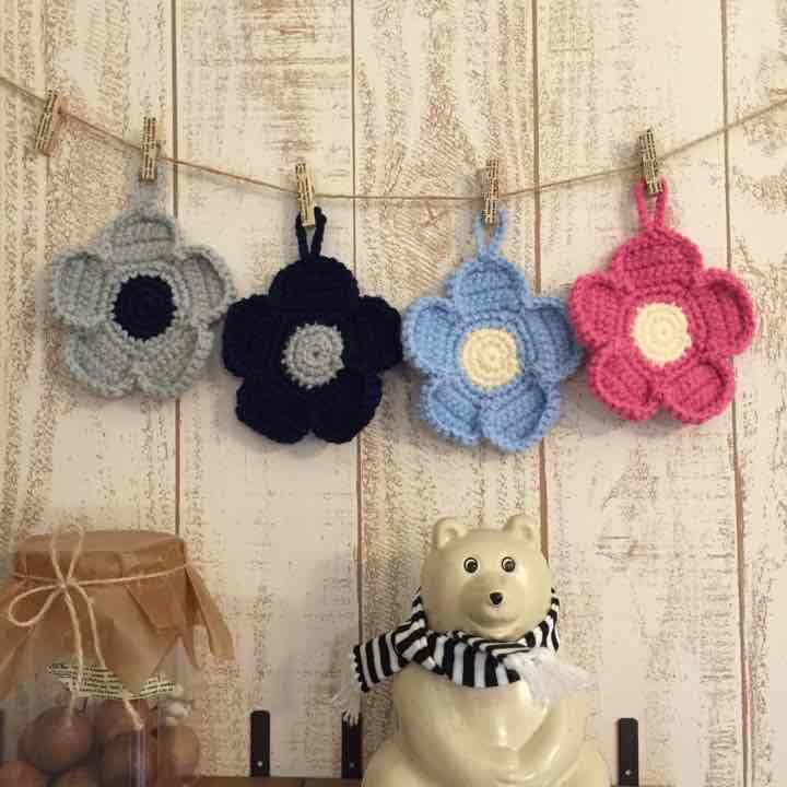 オーダー受付☆クロス柄アクリルエコたわし