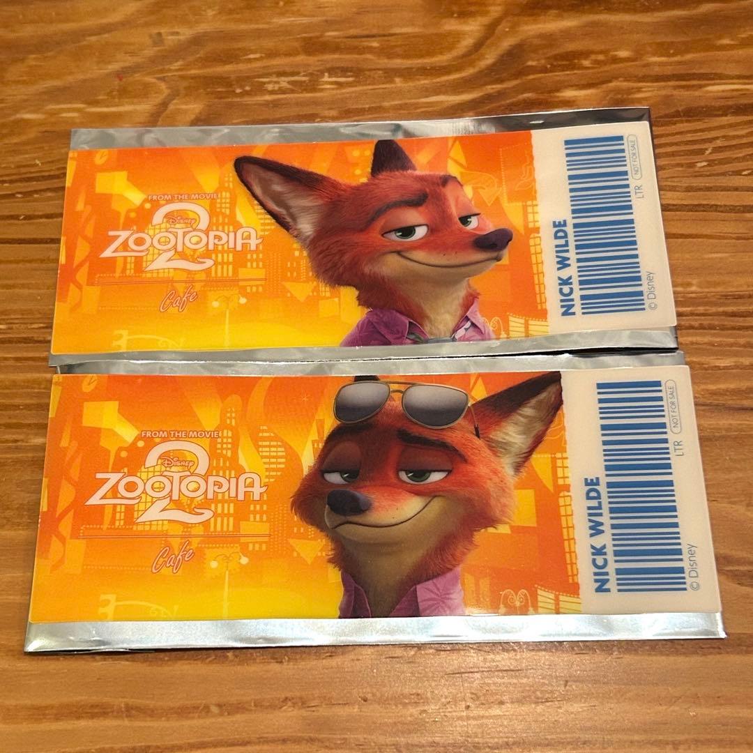 ズートピア2 オーマイカフェ 購入特典 チケット風クリアカード ニック