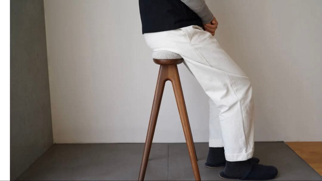幾何学模様 オーバル型 スツール 木製 HOLM230 amba stool
