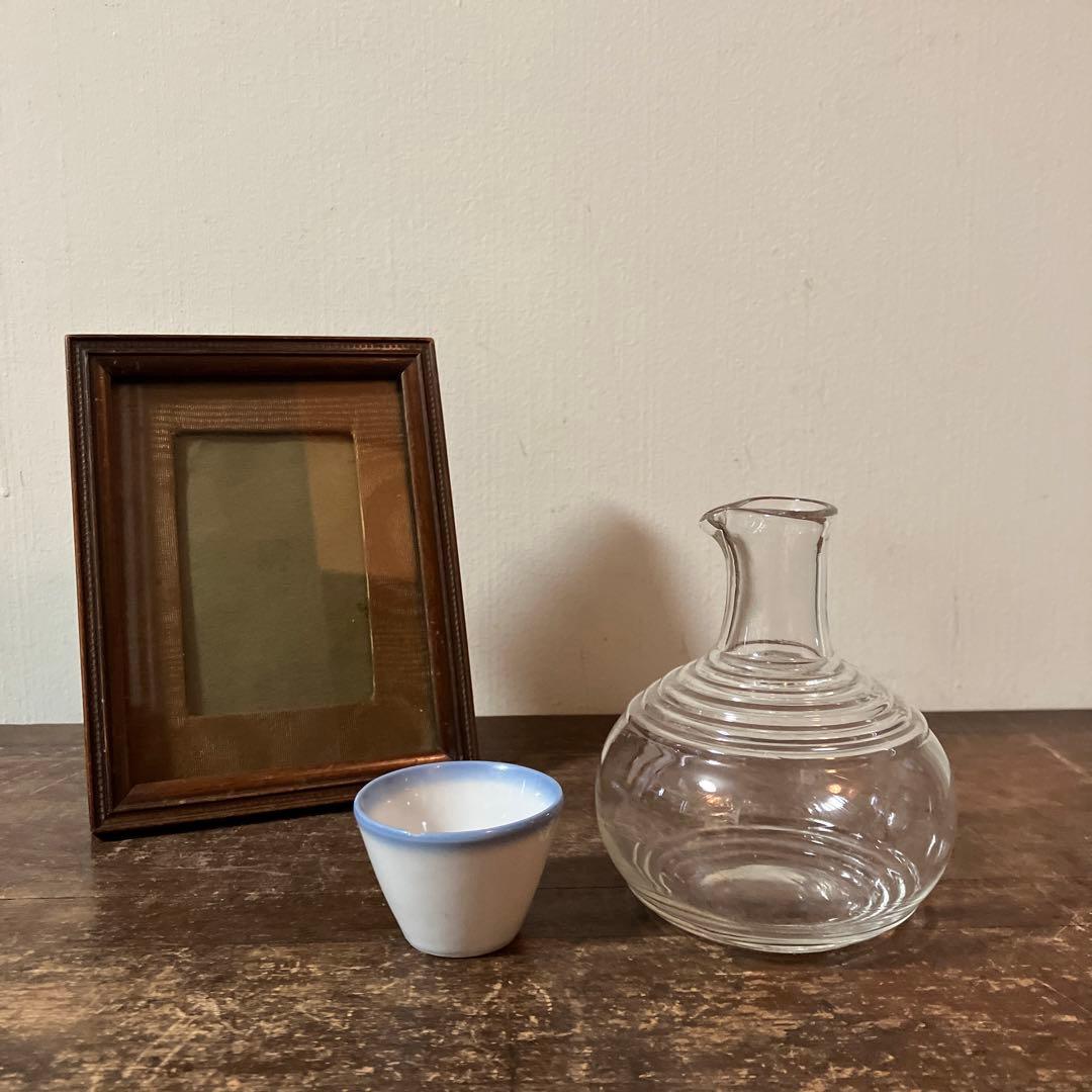 アンティーク ガラス徳利 1点 吹きガラス 昭和レトロ 古道具 骨董 酒