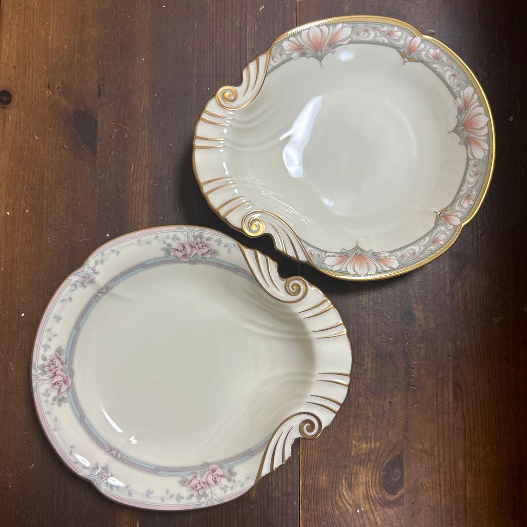 ノリタケ バリモア シェルディッシュ　金彩　花柄　2種 特集 創立120周年記念特集［第二弾］｜オールドノリタケの美意識を