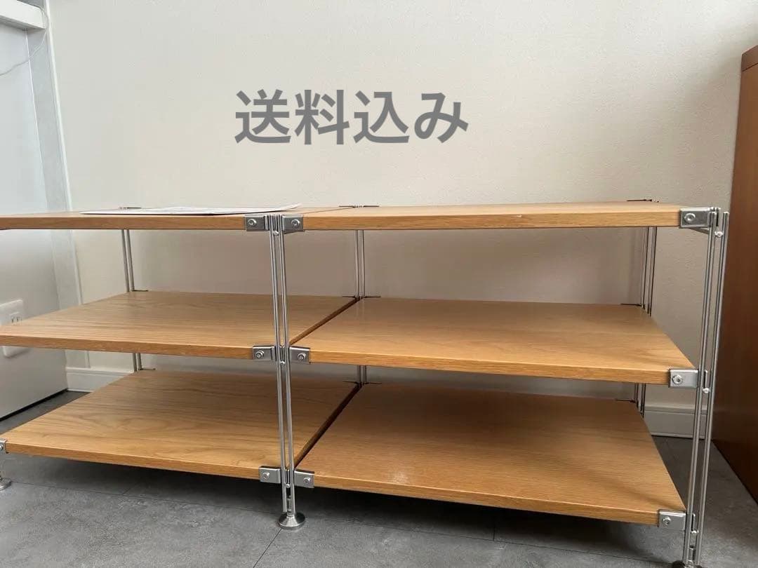 無印良品 ステンレスユニットシェルフ オーク材 AVラックセット ステンレスユニットシェルフ オーク材棚セット ワイド 中 | 無印良品