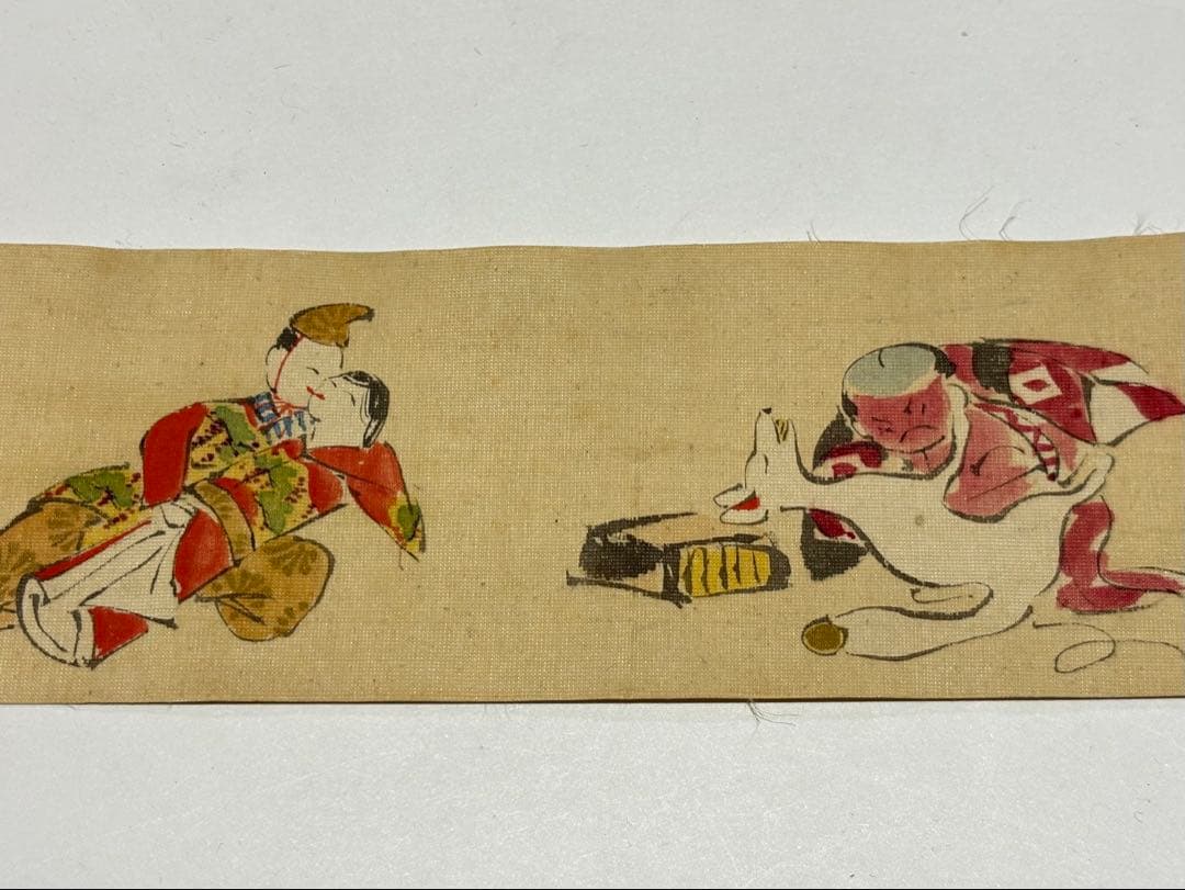 異物同情如天地（戯画春画巻）」天江痴人題 松嶺画 手書き1巻|艶本 和