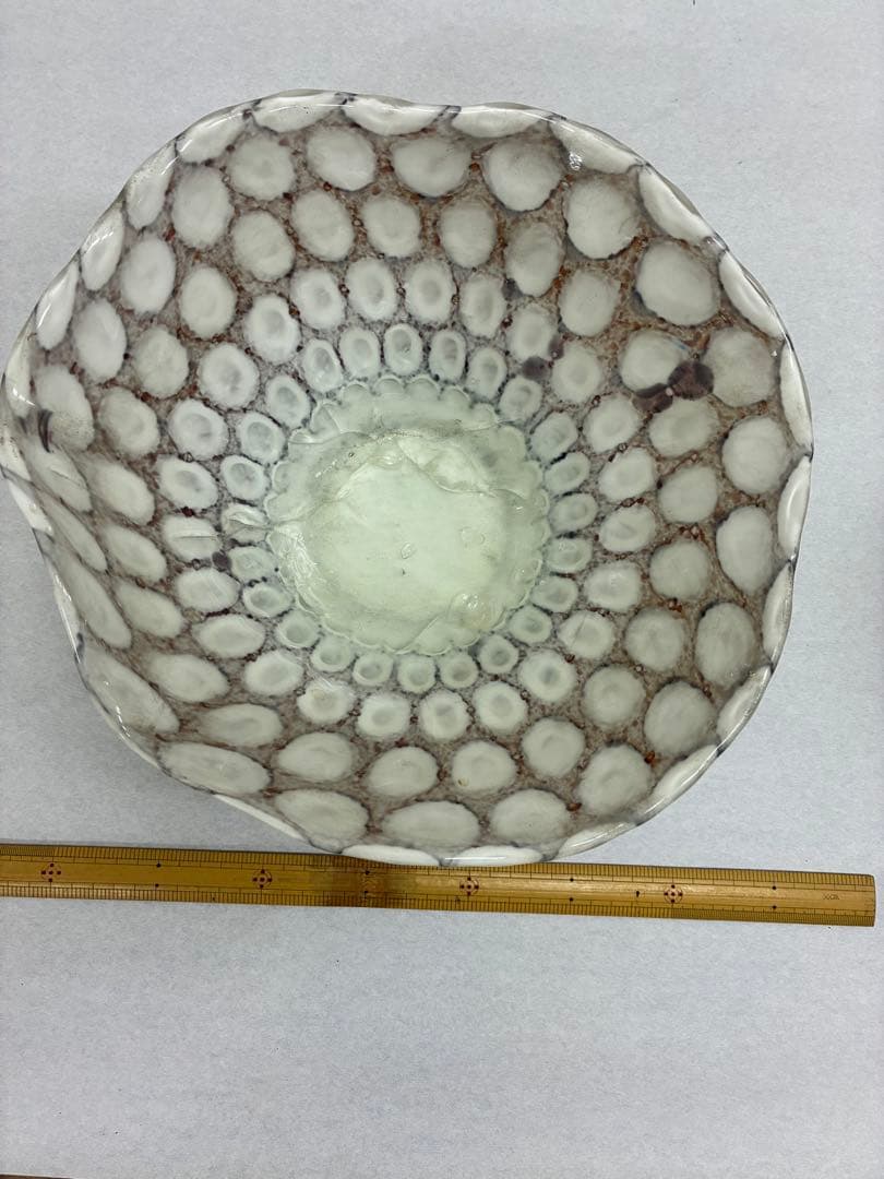 波状デザイン　ガラス花器 水盤 水盤［8月］ | シリーズ | ハンドメイドガラスの伝統工芸品「津軽