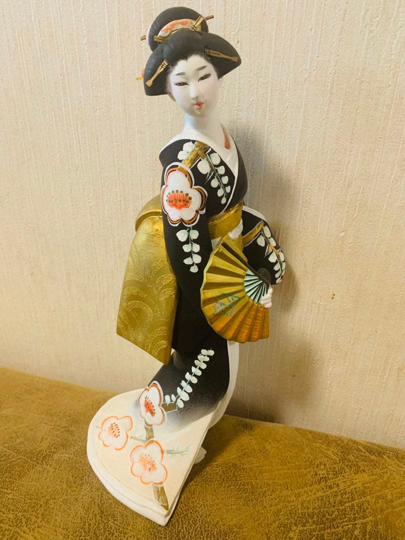 昭和レトロ アンティーク 陶器製 着物女性像 置き物 人形 日本人形