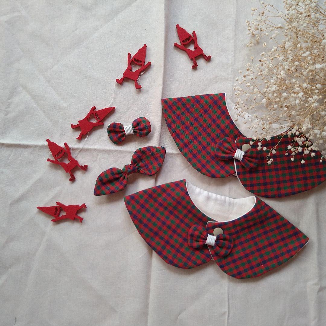 ❁ファミリアチェックつけ襟スタイ❁　オプションあり スタイセット｜ファミリア公式オンラインショップ | ファミリア公式サイト