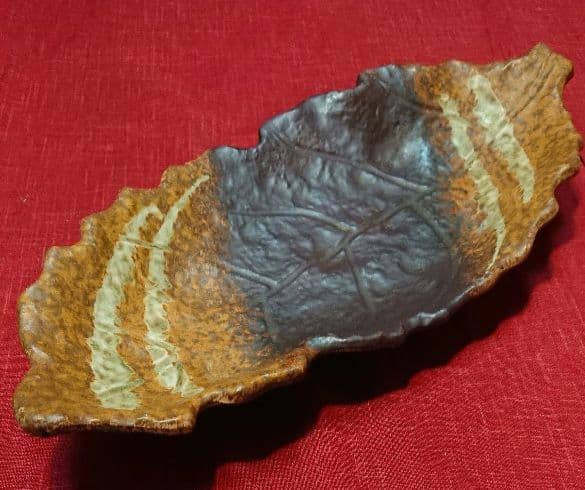 ♢プロが選ぶデザイン萬古焼大皿 ⬛南蛮一珍木の葉 ⬛41cm特大長大皿