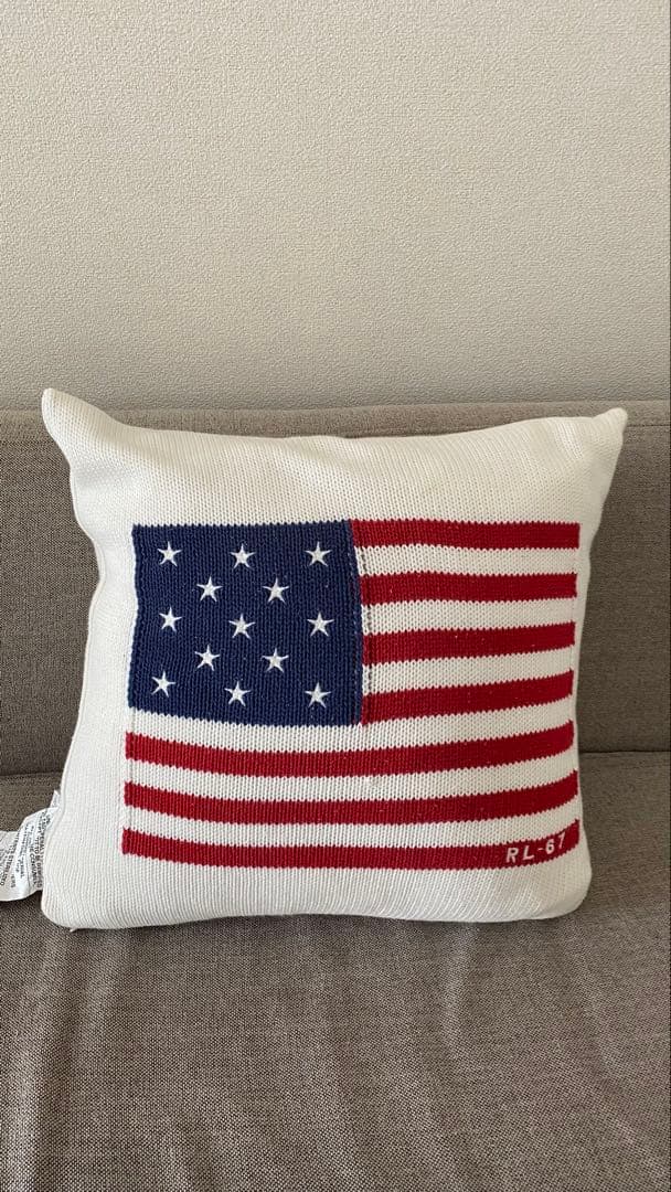 Polo Ralph Lauren 星条旗クッション 白 希少 UGG Australia（アグオーストラリア） ポロ ラルフローレン POLO Ralph