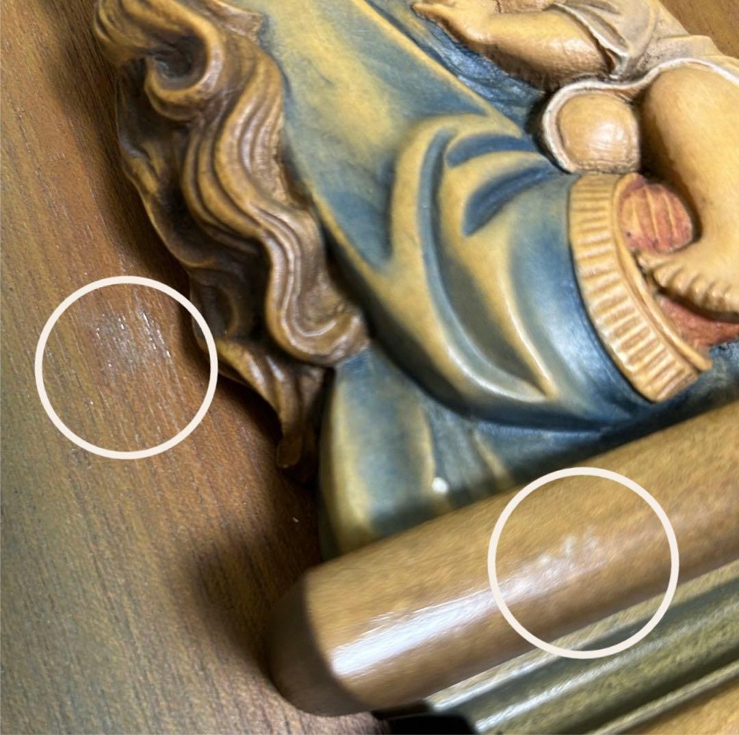 希少【ANRI 聖母子像】アンリ 壁掛け フェランディス 総木彫り 彫刻師