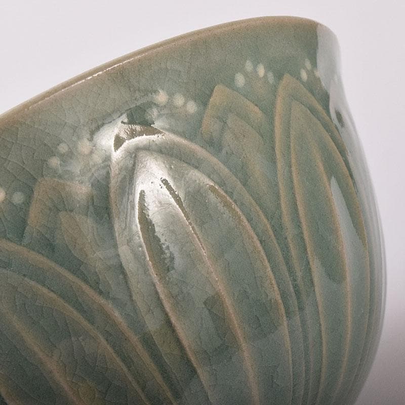 銀杏の木 様専用 柳海剛（柳根瀅）作 高麗青磁 茶碗 共箱 V R8500