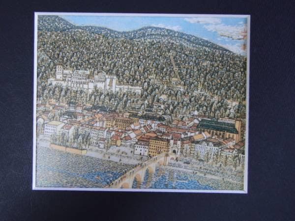 山下清、ハイデルベルクの古城、希少画集画、 新品額装付 山下清
