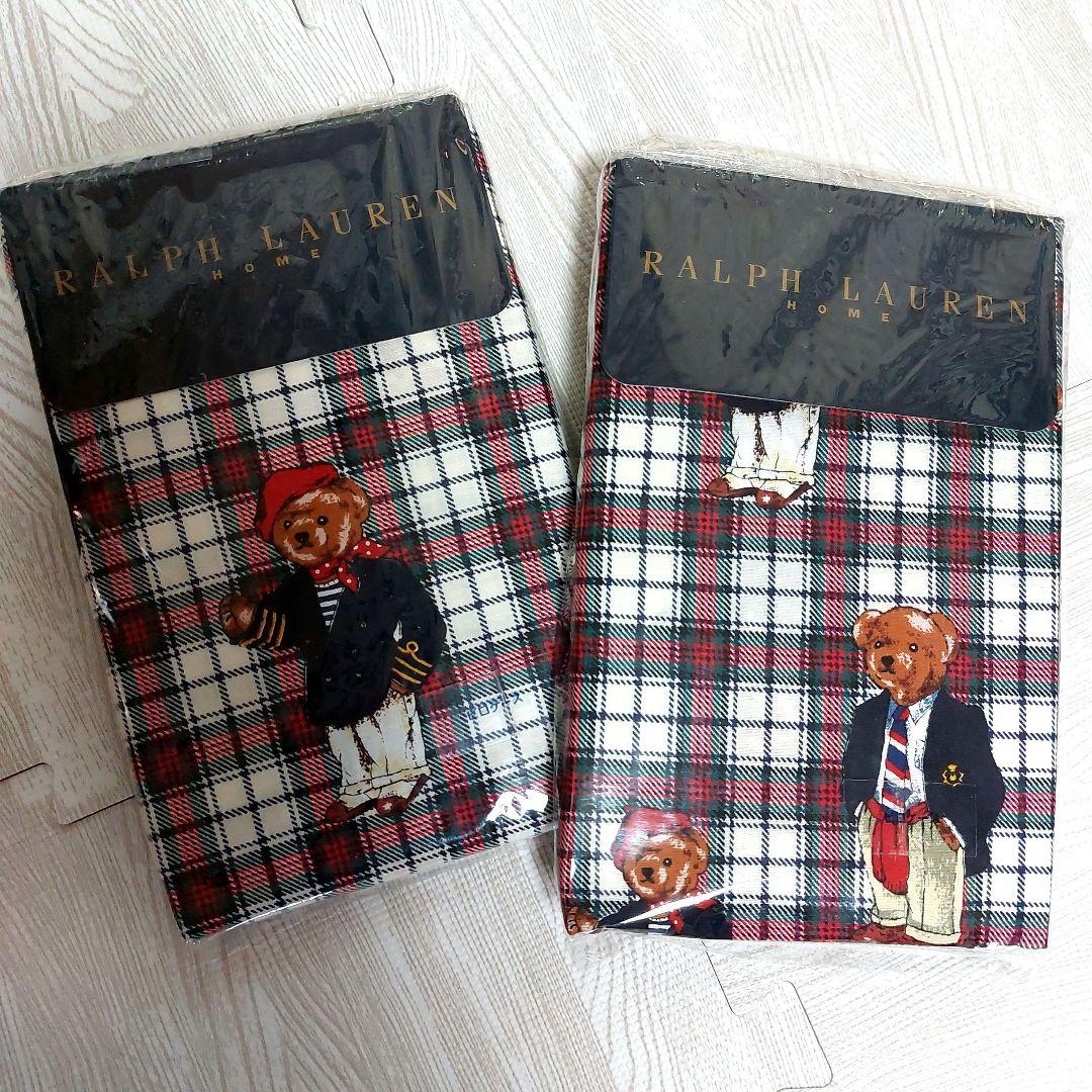 RALPH LAUREN ラルフローレン　ピロケース　ベア総柄　２枚セット ラッピング無料】【名入れ代込み】RALPHLAUREN ラルフローレン Ralph's