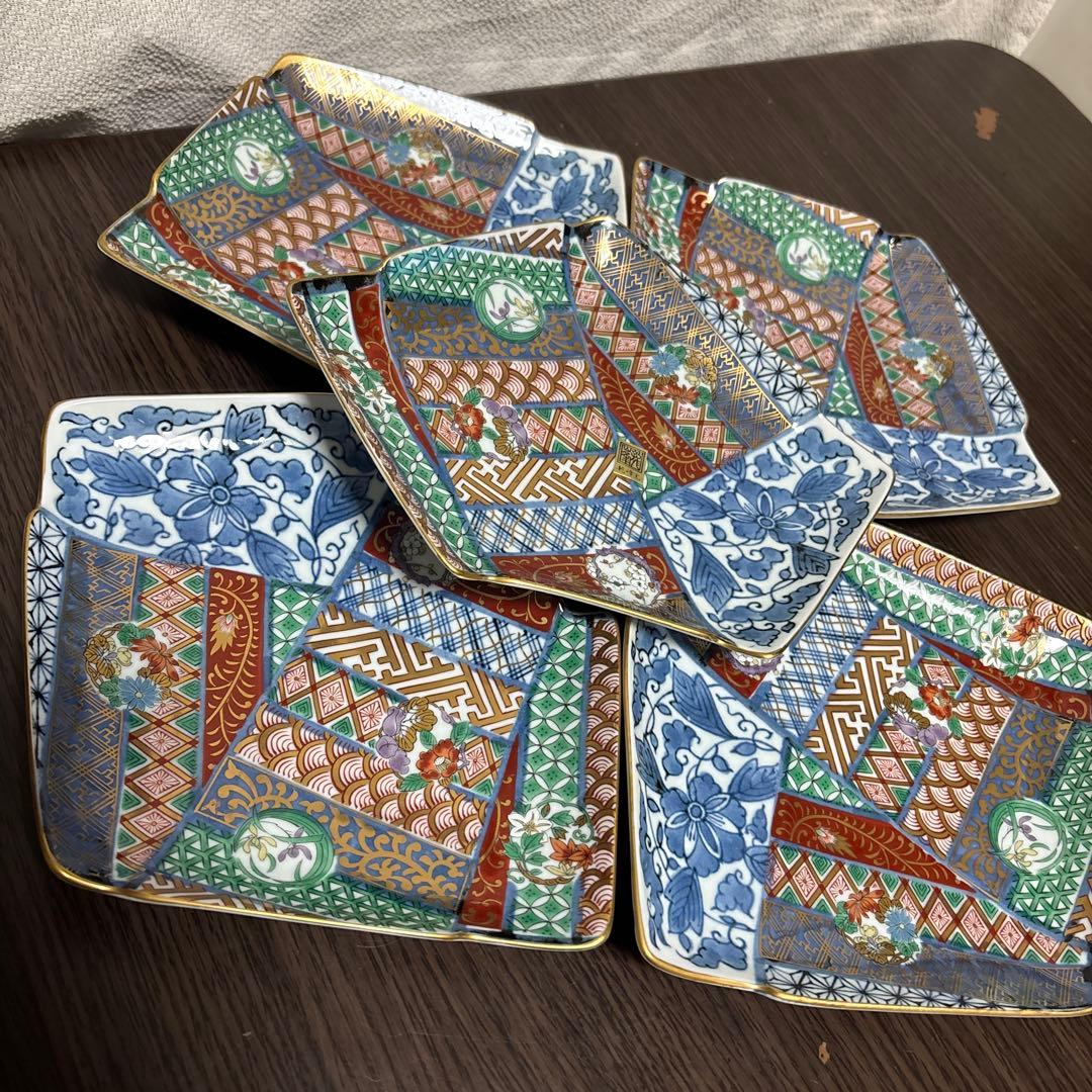 龍峯窯】祥瑞花丸紋 結びふみ型 銘々皿 5枚セット - メルカリ