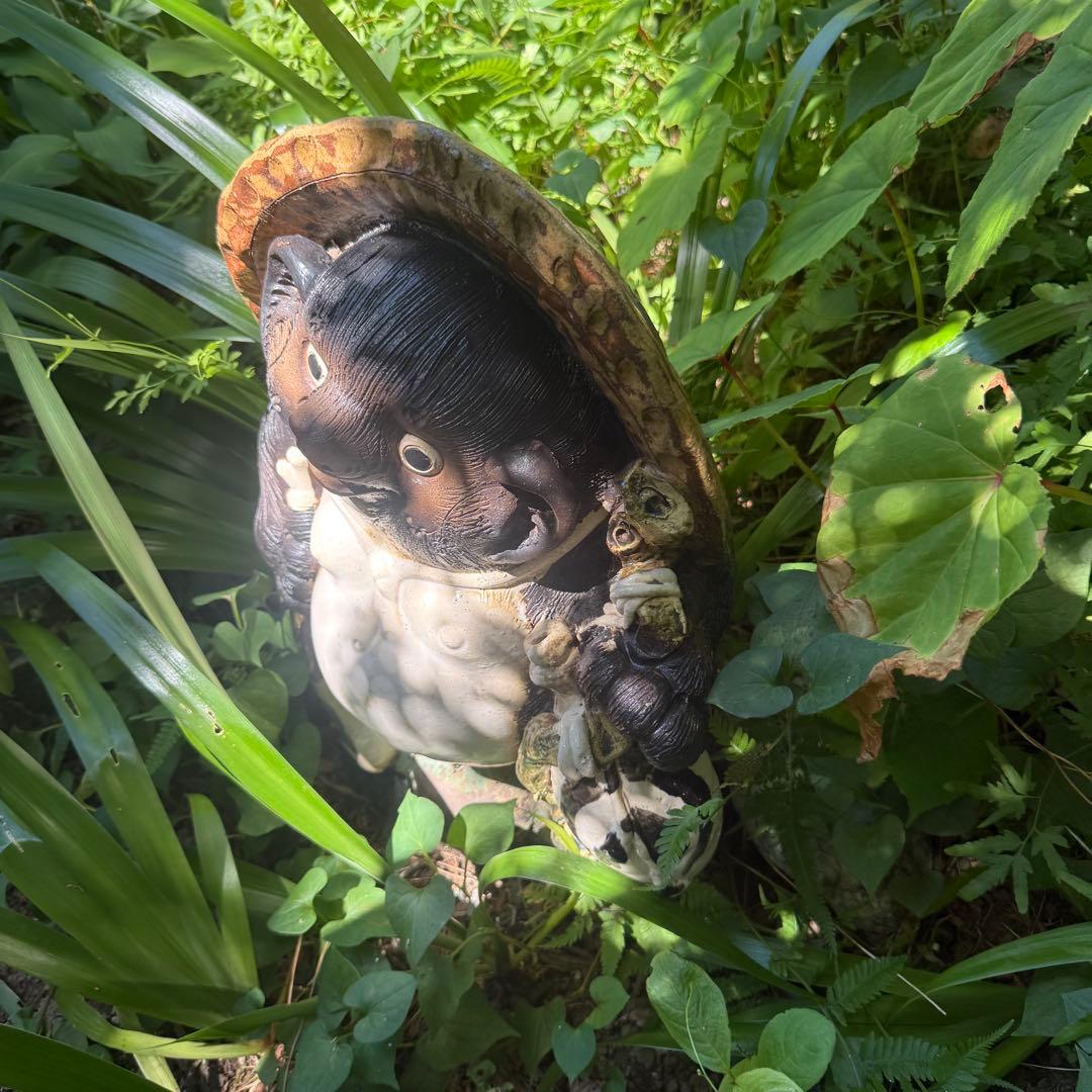 お引き取り限定】灯篭 2個 たぬき 置物 石の通販はau PAY マーケット