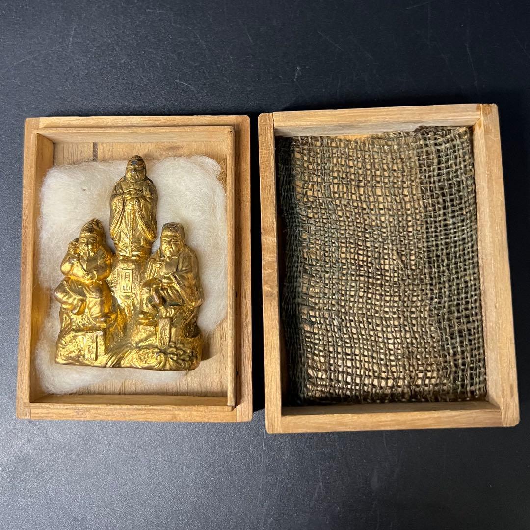 ◎古美術 庵々◎出羽三山 神像◎月山・湯殿山・羽黒山 刻銘◎真鍮鍍金