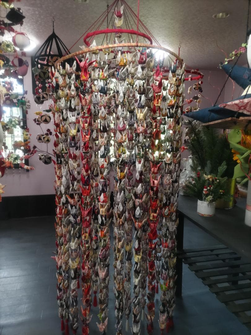 吊るし飾り　千羽鶴 ちりめん細工 折鶴 | 花とおさいくものの森