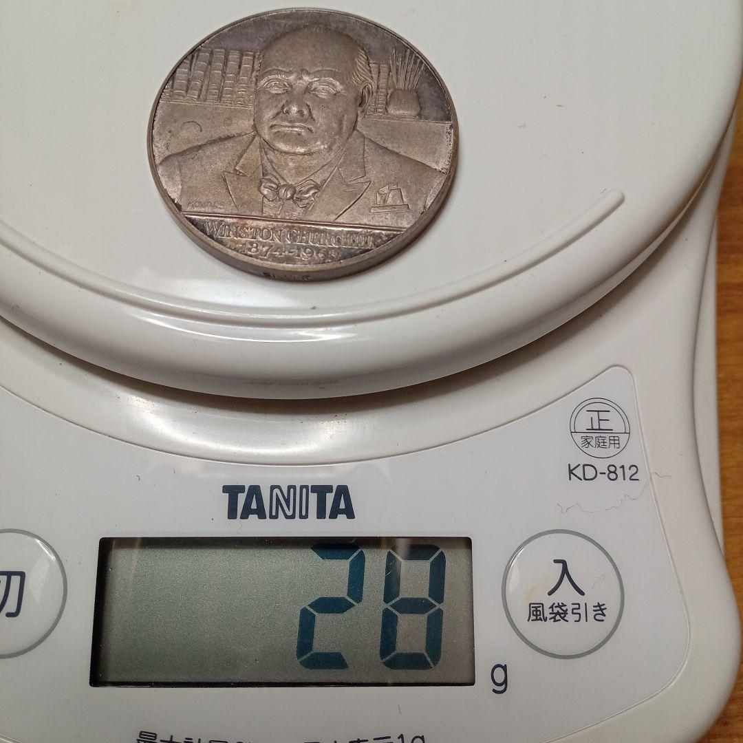 500円記念シルバー1000 。日生クラブ表彰純銀 チャーチルシルバー