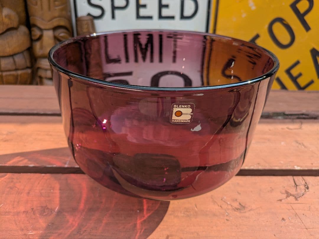 希少なヴィンテージ BLENKO ブレンコガラス USA製 希少なアメジスト色