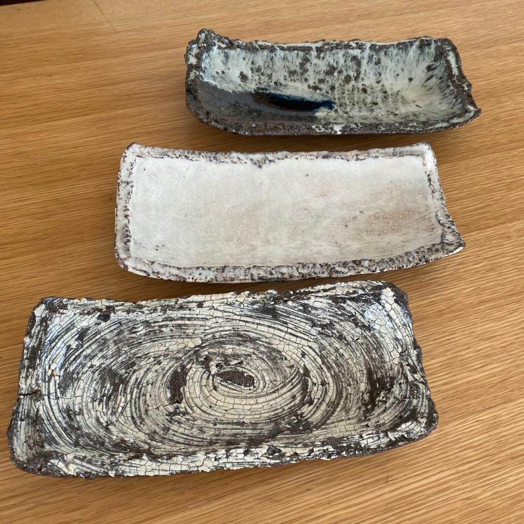 中川自然坊 鮮唐津長皿、粉引竹長皿、刷毛目唐津長皿 3枚 バラ売り可