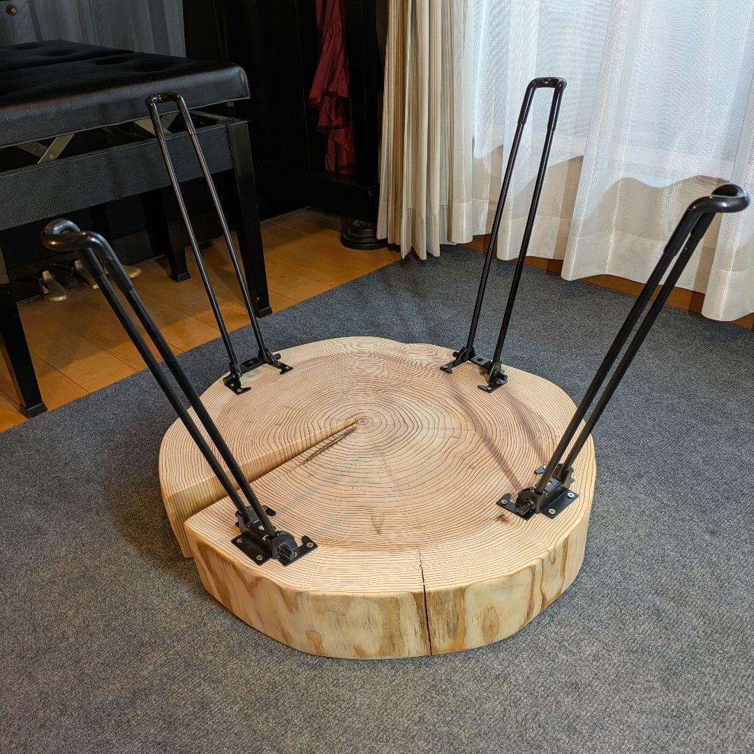 杉 アイアン脚 テーブル 切り株 輪切り 高さ約52㎝