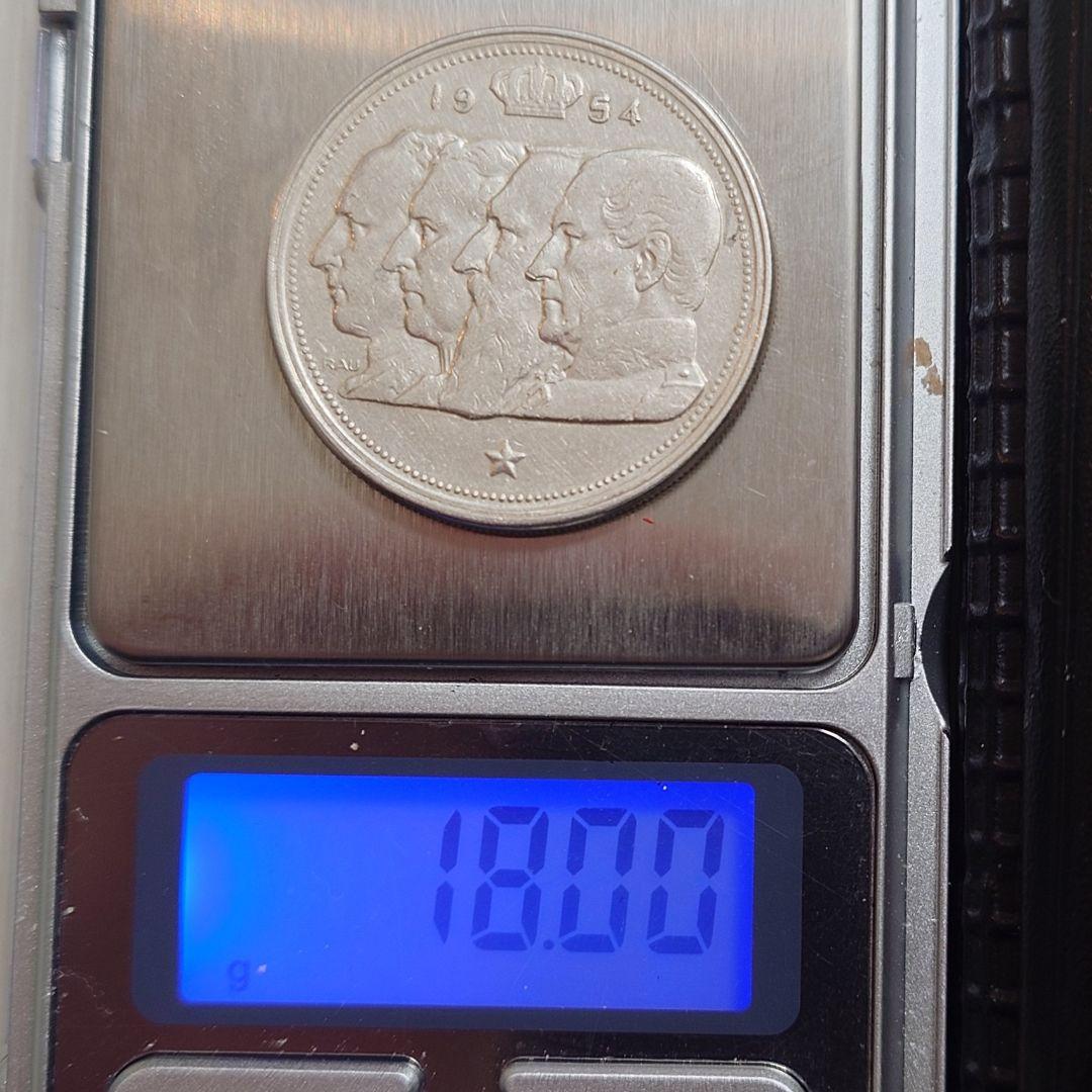 1954年 ベルギー銀貨 100フラン レオポルド3世銀貨 silver835 - メルカリ
