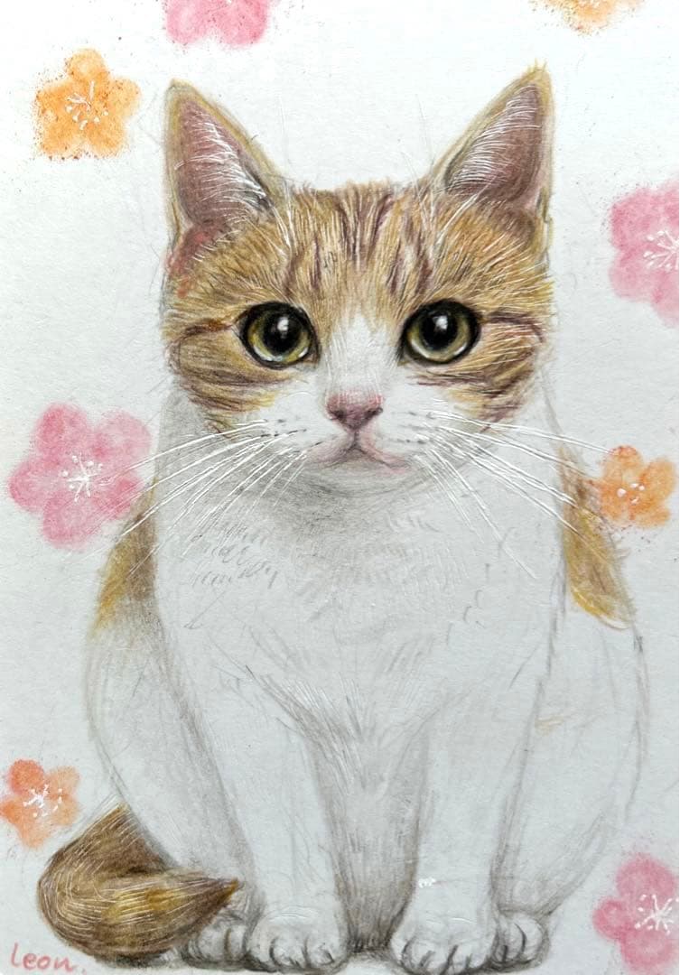猫 絵画 子猫 イラスト 水彩色鉛筆 油彩色鉛筆 原画 猫ちゃん - メルカリ