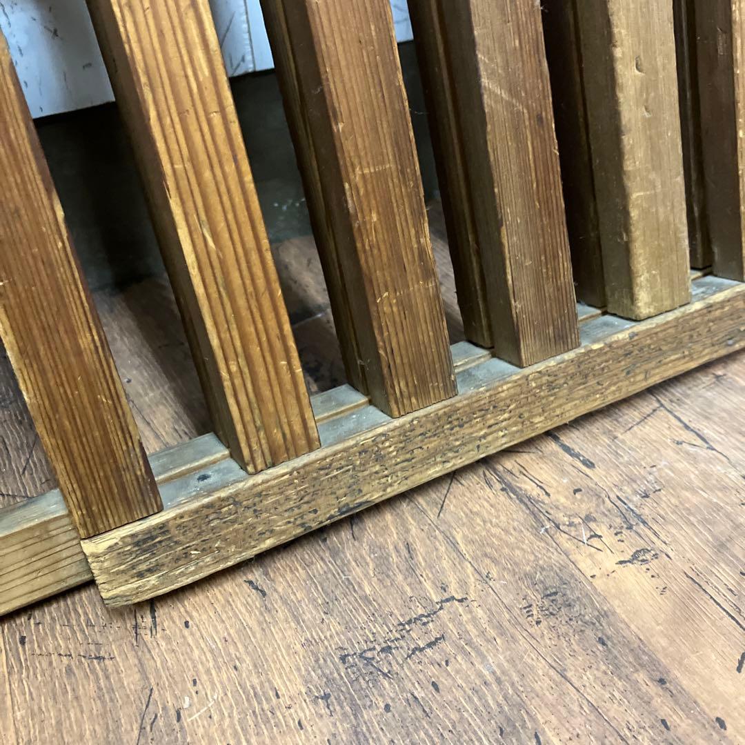 B-2 昭和レトロ 木製 帳場囲い 帳場格子 折りたたみ式 フェンス