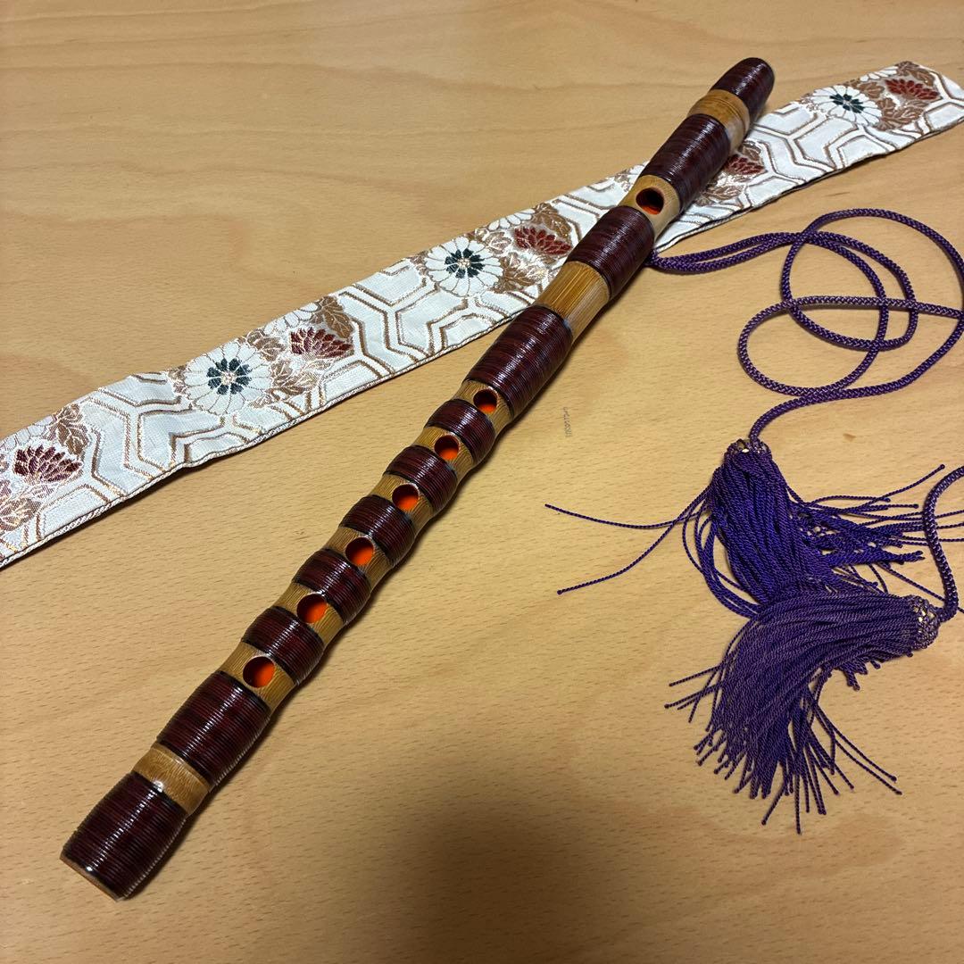 神楽笛　龍笛 竹製 和楽器 出雲神楽笛 吹物 神楽笛 煤竹製・合竹製 神楽笛 煤竹調合竹・紐巻 | 武蔵野楽器