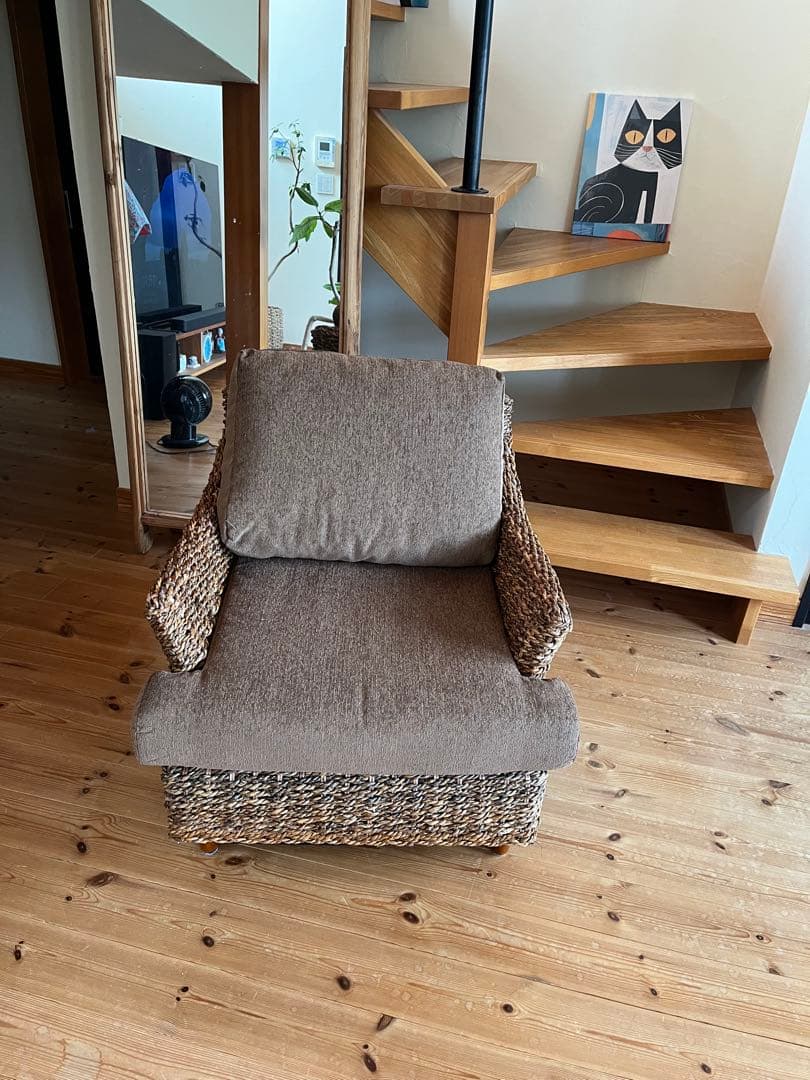 1人掛アジアンサファー　リゾート家具(未使用) アジアン家具 ソファー 1人掛け 肘付き 椅子 チェアー おしゃれ