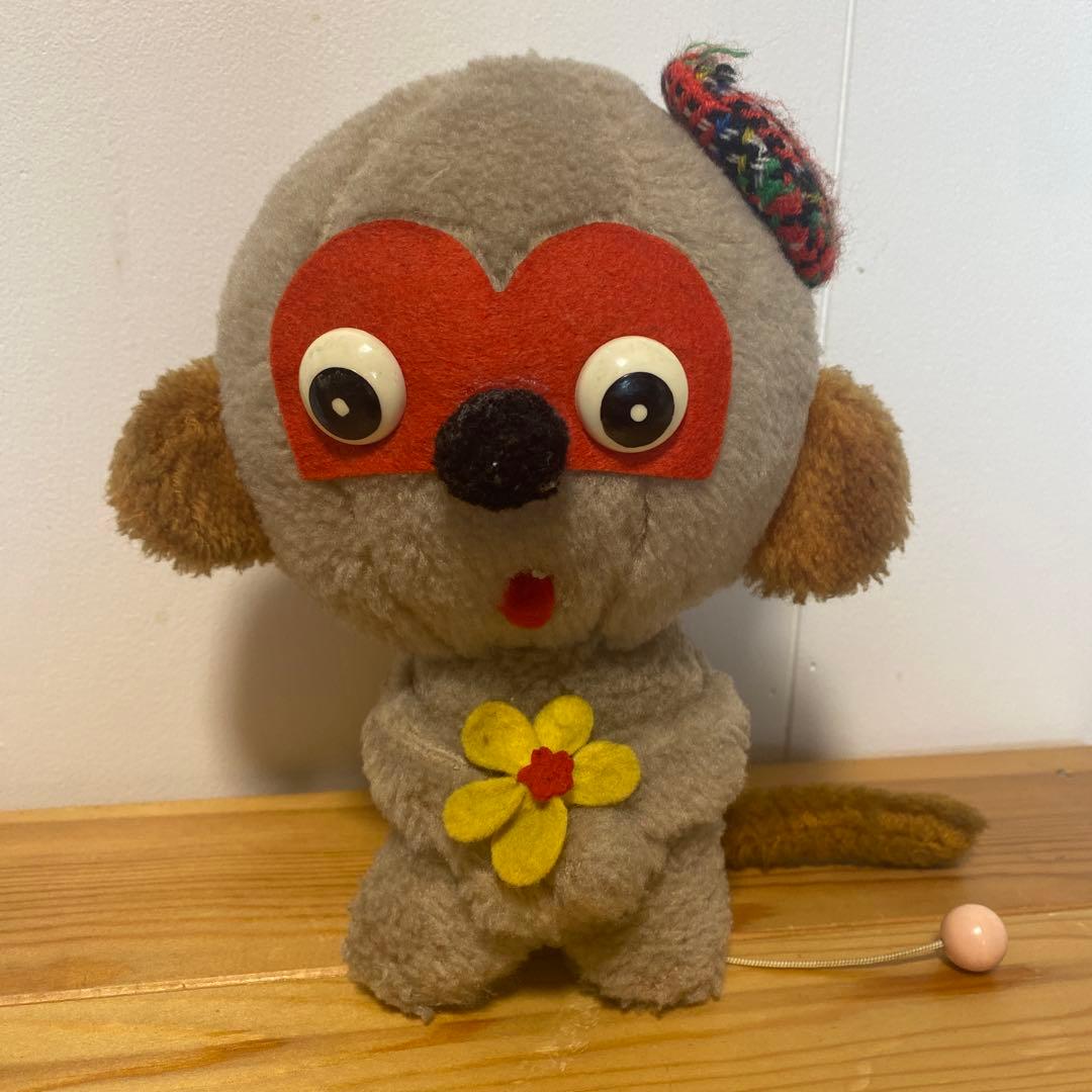 おさる たぬき オルゴール ぬいぐるみ 昭和 - メルカリ