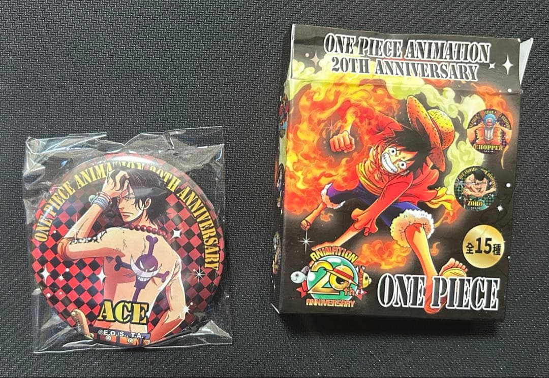 ONE PIECE 台湾限定 アニメ20周年記念缶バッジ エース TVアニメ20周年記念「ONE PIECE×Tファン」2019年1月11日（金