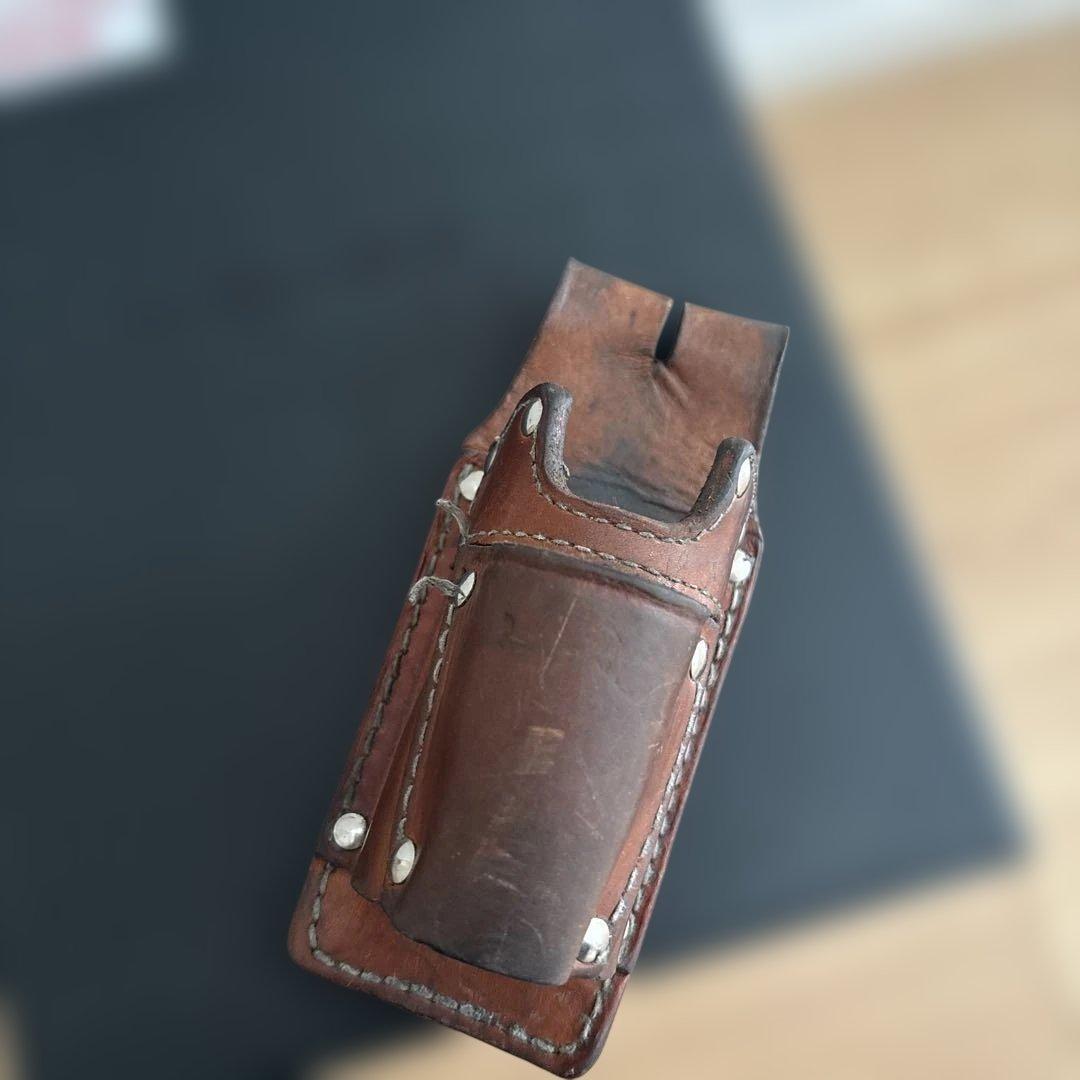 ニックス腰　ヌメ革　ペンドラ　ヴィンテージ　廃盤 ニックス(KNICKS) 総ヌメ革3連結チェーンタイプ鳶レベルホルダー KNS