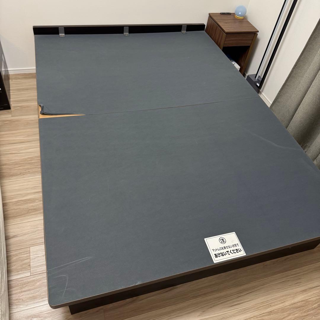 ニトリ 跳ね上げ(油圧式)収納付き ダブルベッド フレーム タテ 深型 シングルベッドフレーム(OP KG ヘッドレス 縦開き 深型 WW) | ニトリ