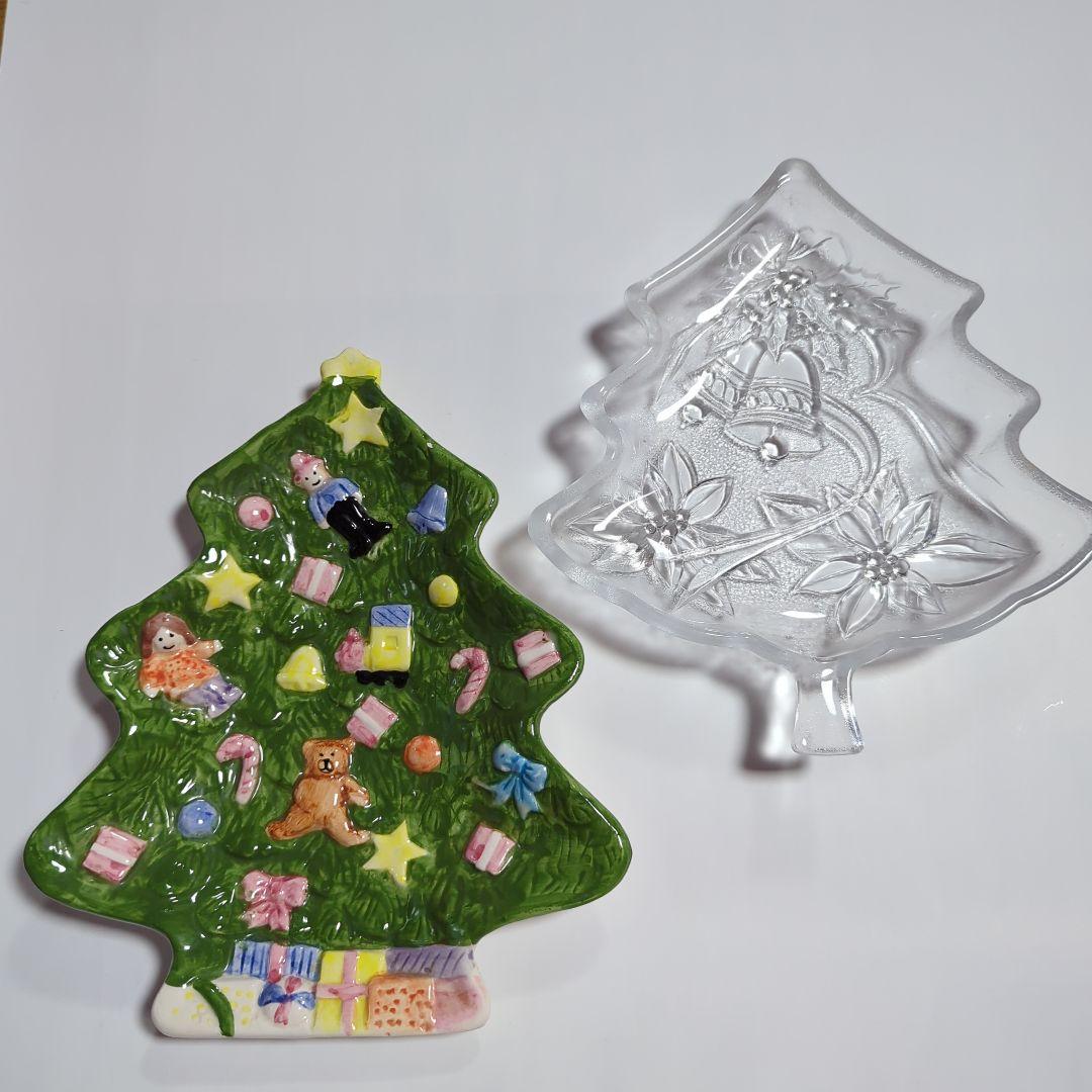 クリスマスツリー プレート ガラス皿 - メルカリ