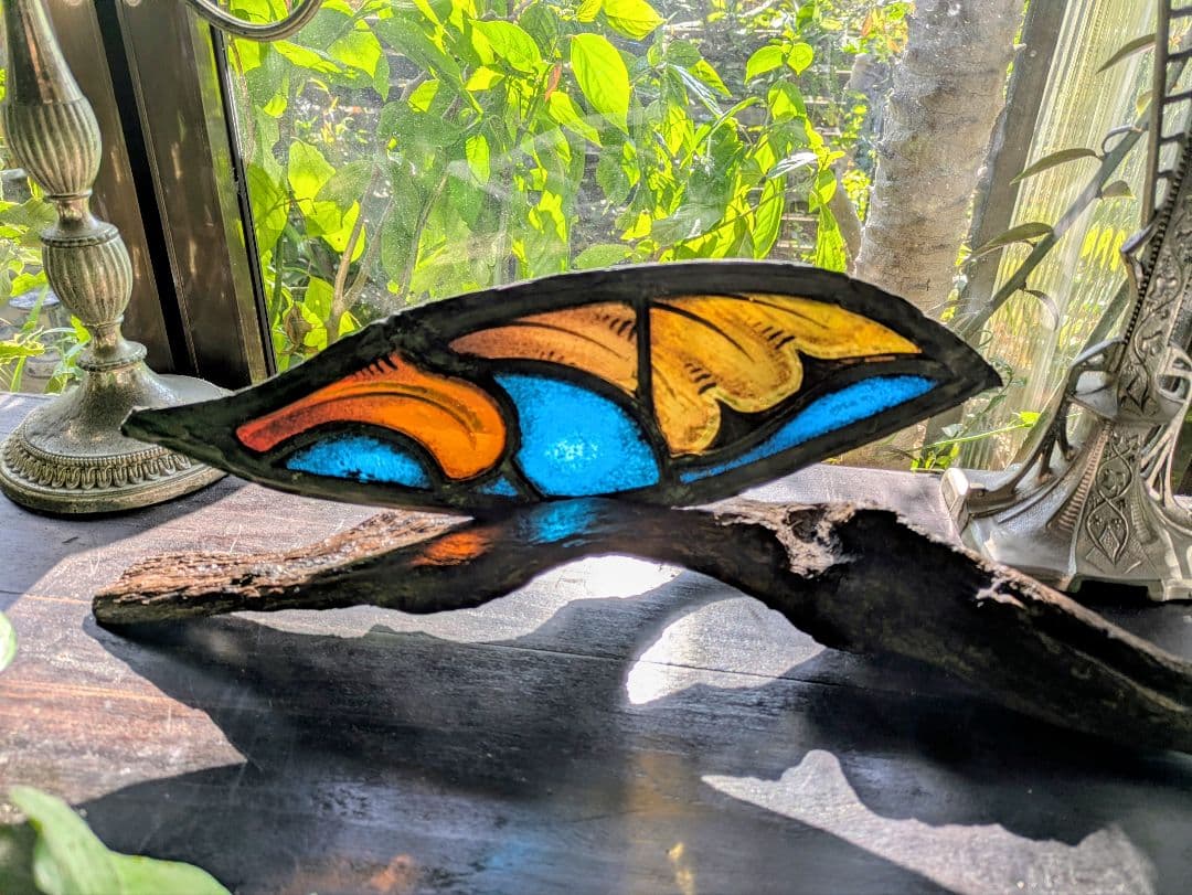 芸術品！天使 の羽 イタリア アンティークステンドグラス 流木アート クリスマス クリスマスはグラスアートで華やかに！作品事例も紹介します