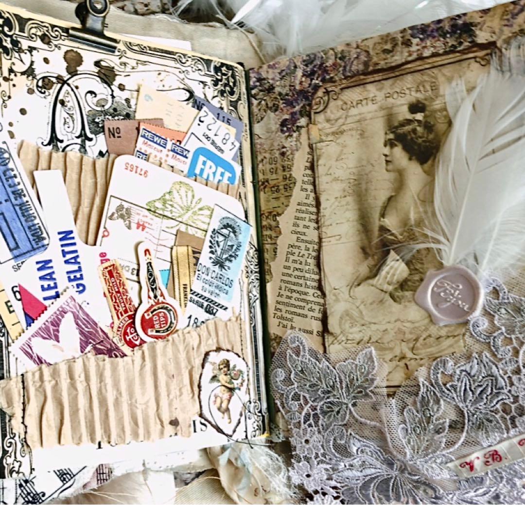 感謝セール❣️多種類染レースたっぷり『天使』ジャンクジャーナル雑記