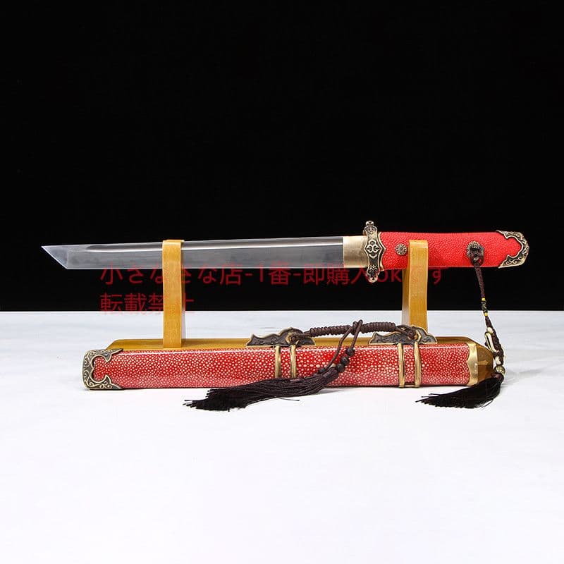 全魚皮唐横刀銅装T 10焼刃金 古兵器 武具 刀装具 日本刀 模造刀 居合刀 即納品 名物日光一文字 黒田如水佩刀 亜鉛合金刀身 刀袋付 高級模造刀