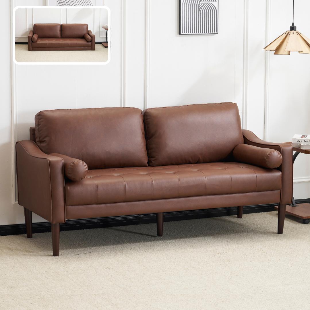 ソファー 3人掛け PUレザー 肘付き クッション付き コンパクト ローソファー CRUSH CRASH PROJECT 関家具 公式店 ソファー 三人掛け 3人掛け 肘付き