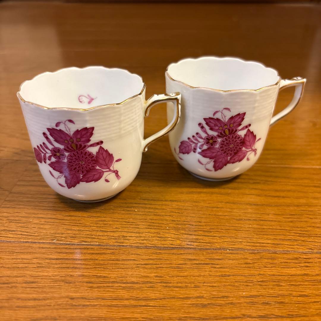 ヘレンド アポニーピンク ペア カップ デミタス - メルカリ