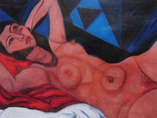 林　武、仰臥裸婦、希少画集画、新品高級額・額装付、状態良好