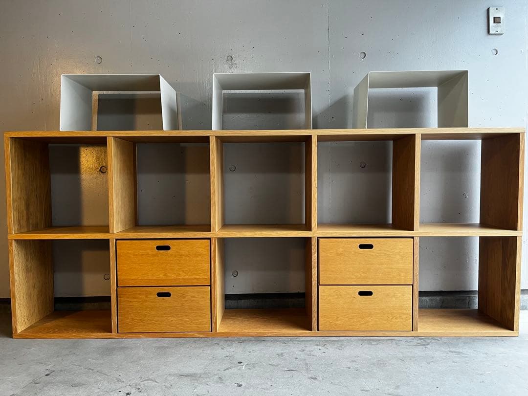 Hawk★無印スタッキングシェルフセット・５段×３列オーク材 チェスト他付 スタッキングシェルフセット・5段×3列・オーク材 | 無印良品