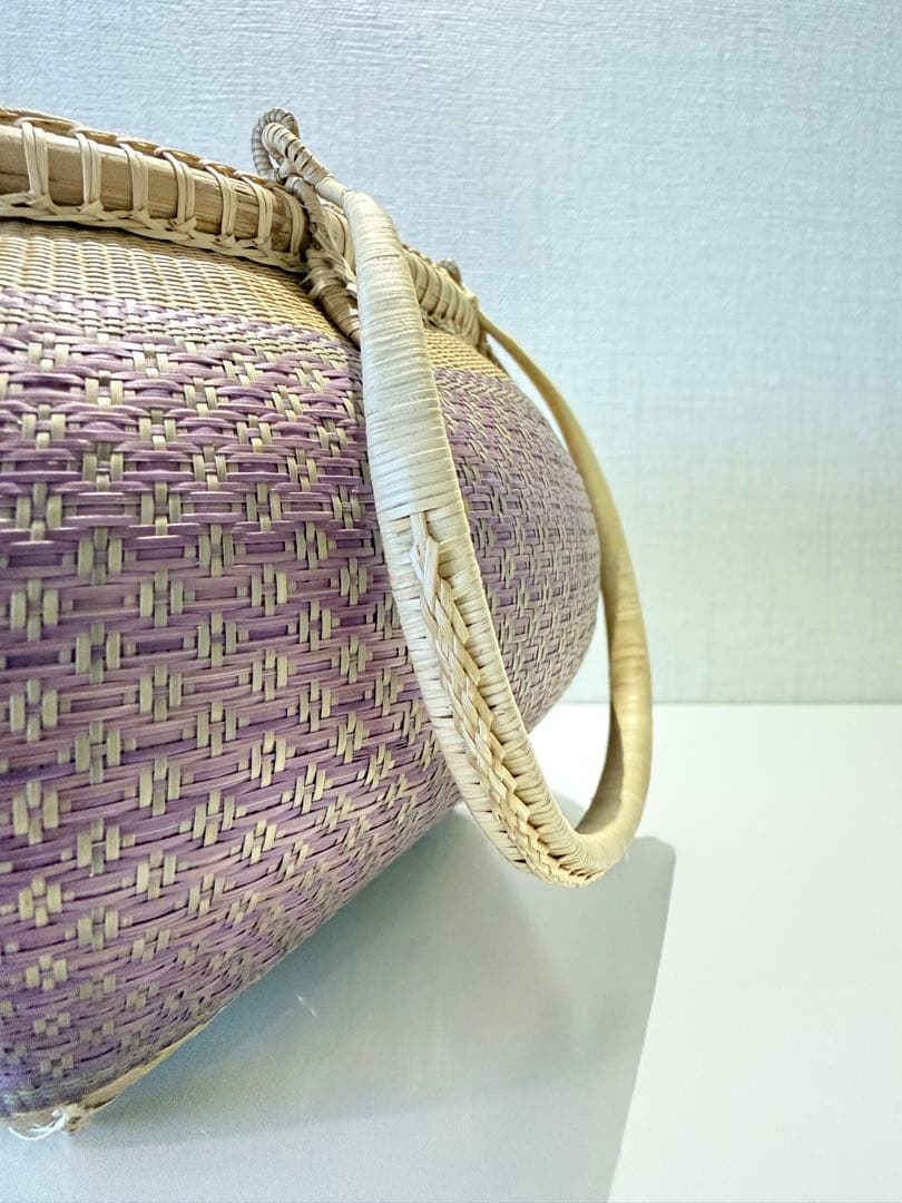 新品 桃色 春 プラニー工房 タイ王室御用達 竹 かごバック - メルカリ