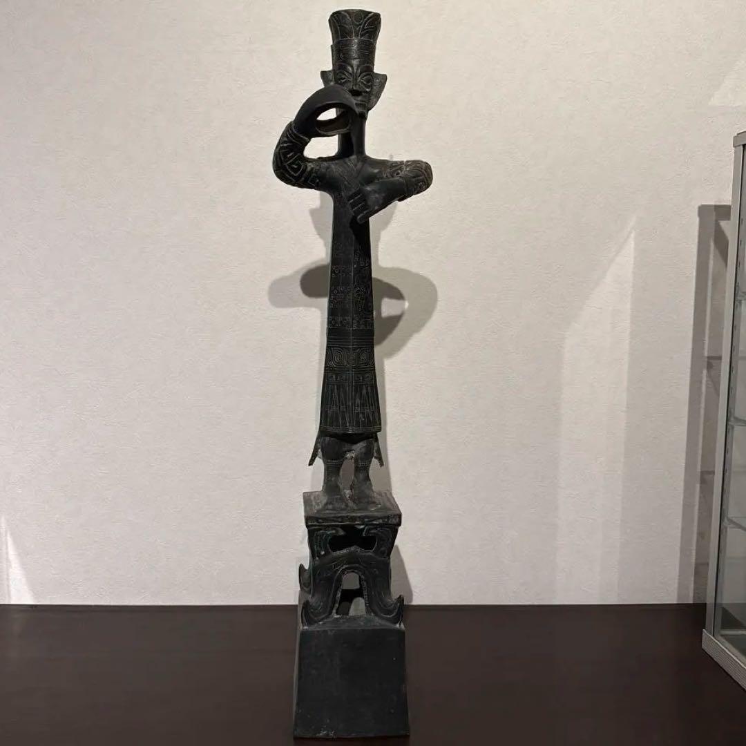 三星堆 青銅人物像 高さ74cm 古蜀文明】董小玥‖ 三星堆青铜大立人像来自3000年前的“网红” _史料之窗