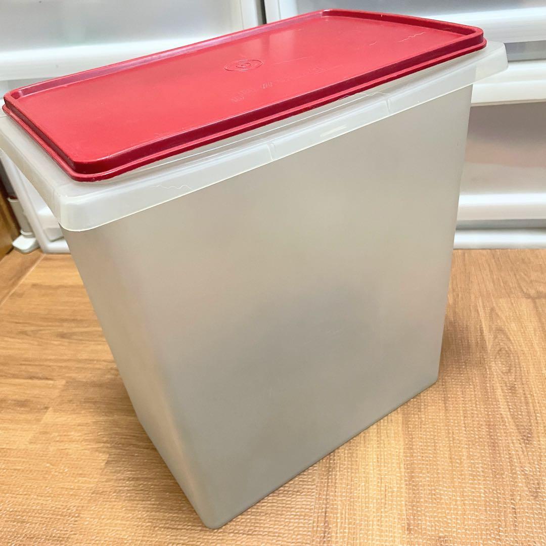 2点セット【タッパーウェア】米びつ 10キロキーパー クリア＆クリーム