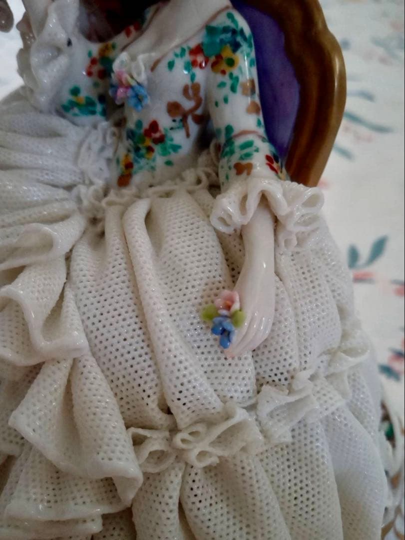 イタリア フィギュリン レース人形 ルイージファブリス 陶器 人形 男女